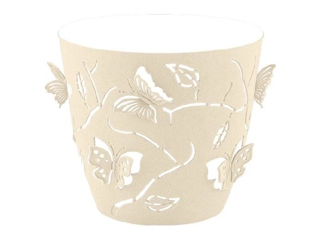 Горшок для цветов Plast Team Butterflies 1,4 л D145 мм круглый 147х147х134 мм молочный туман